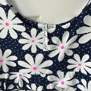 Lulu-B Navy Dress with White and Pink Floral Design